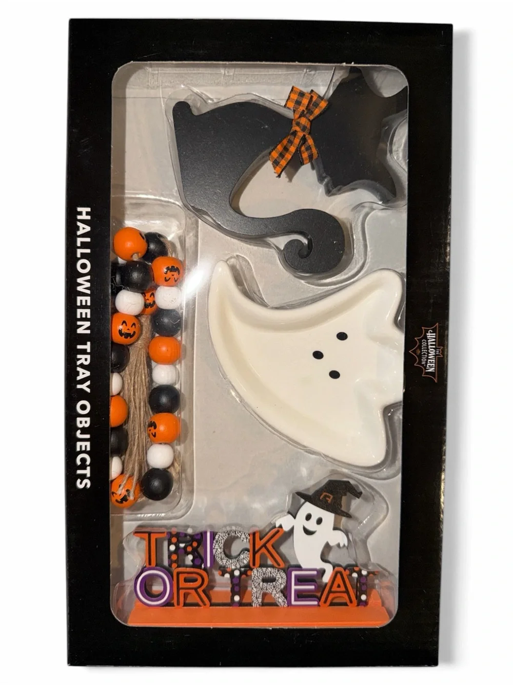 Halloween Ghost & Cat Tray Set - White and Black - Kids Toys